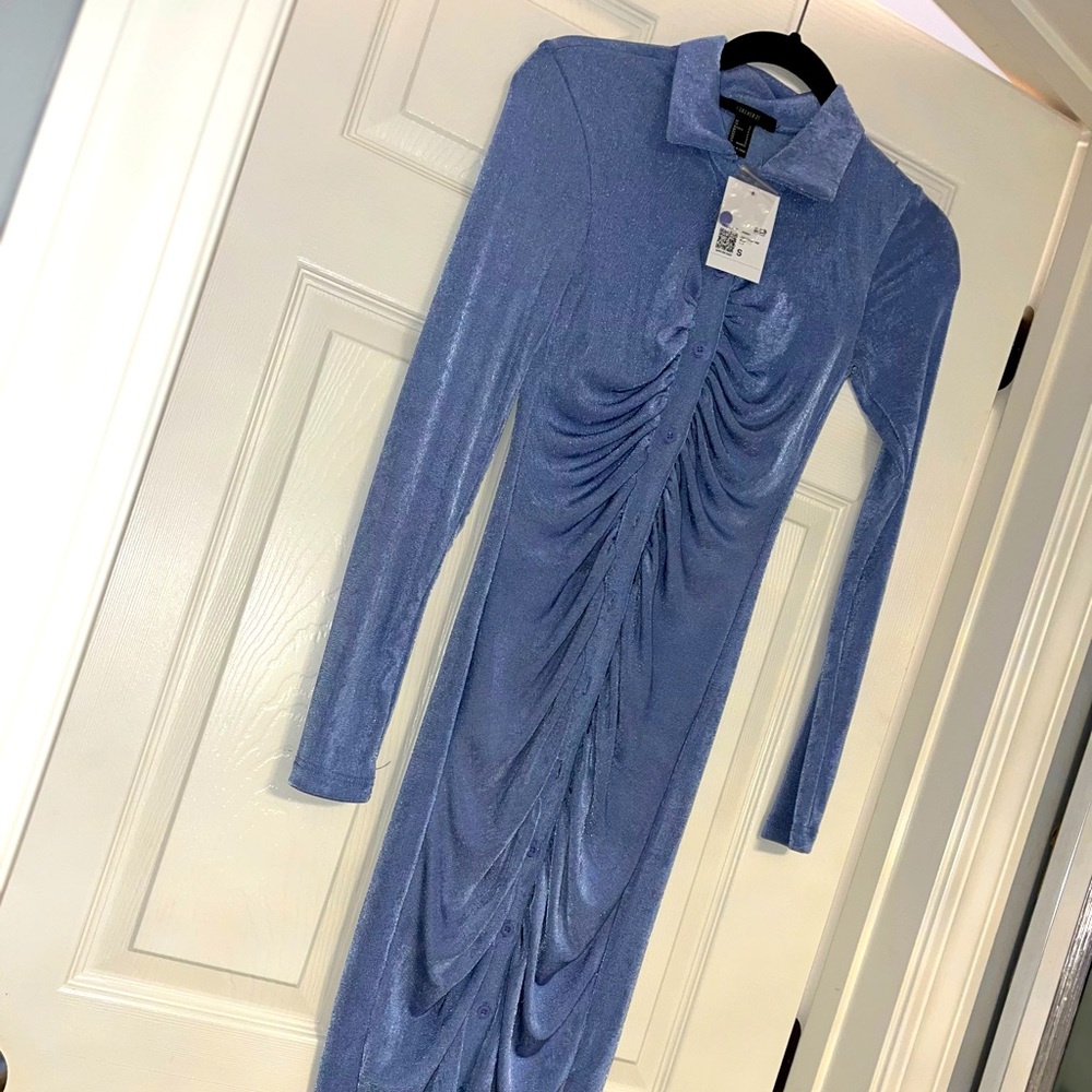 Button down blue dress never worn.